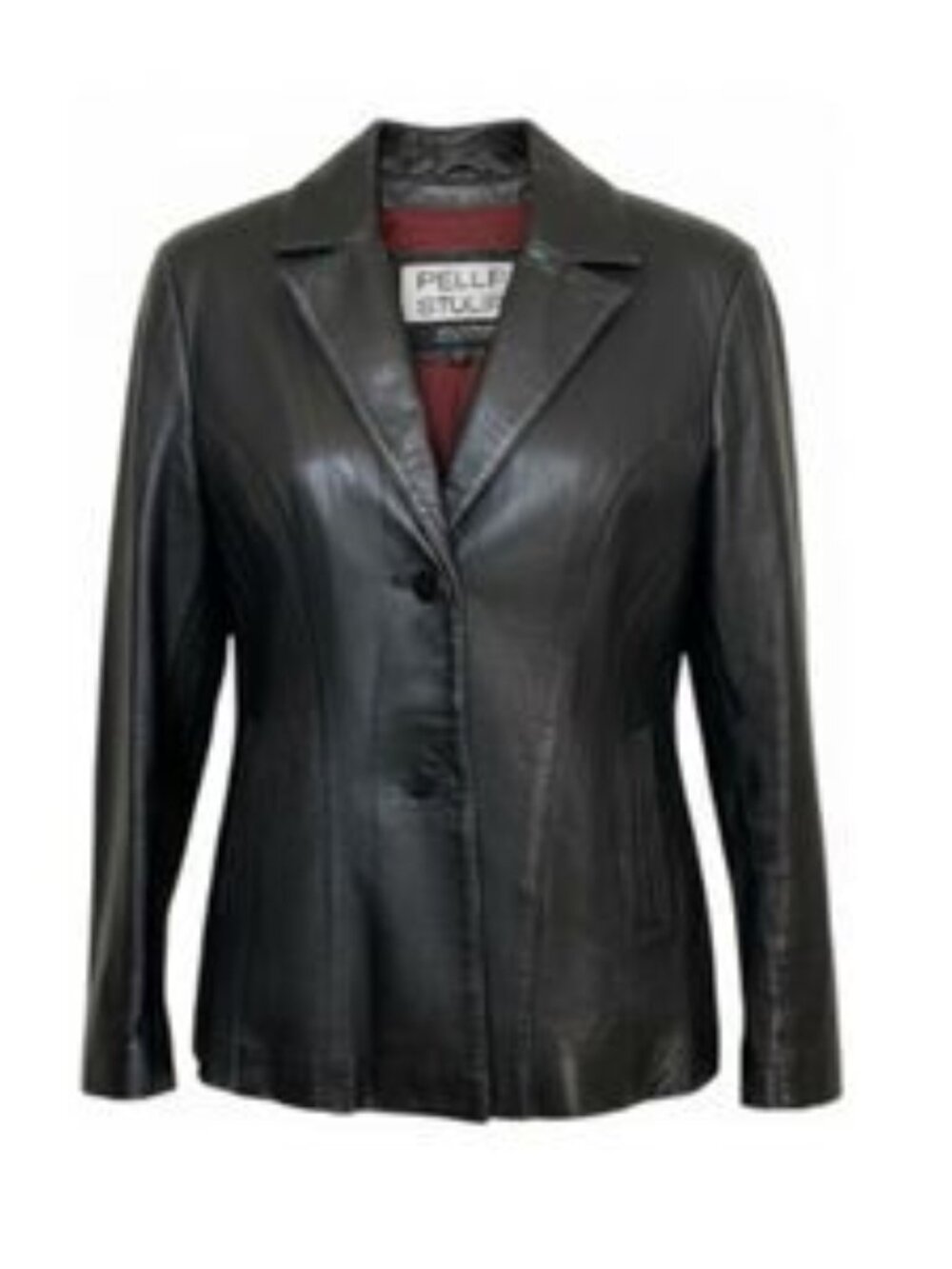 Wilson Leather Pelle Studio Tailored Women's Blazer Jacket Size XS Black